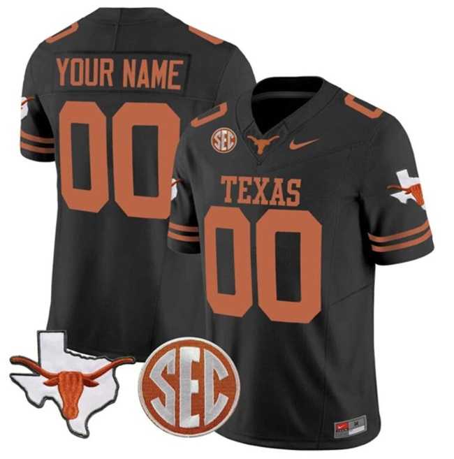 Men%27s Texas Longhorns Active Player Custom Black F.U.S.E. State Map & SEC Patch Stitched Jersey->customized ncaa jersey->Custom Jersey